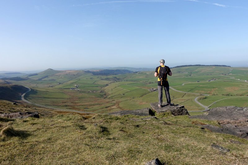 Standing on the edge and looking out from the summit of Shining Tor